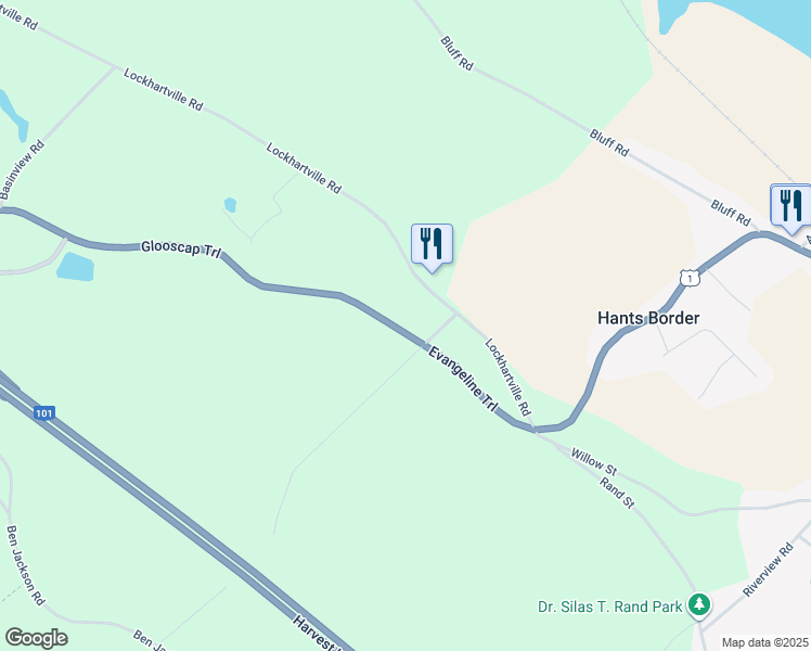 map of restaurants, bars, coffee shops, grocery stores, and more near 13669 Nova Scotia Trunk 1 in Hantsport