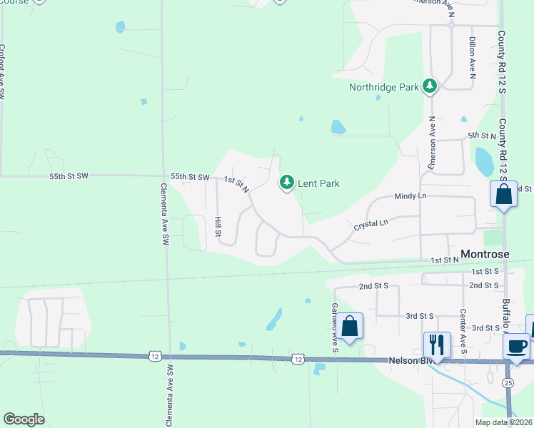 map of restaurants, bars, coffee shops, grocery stores, and more near 148 Garner Circle in Montrose