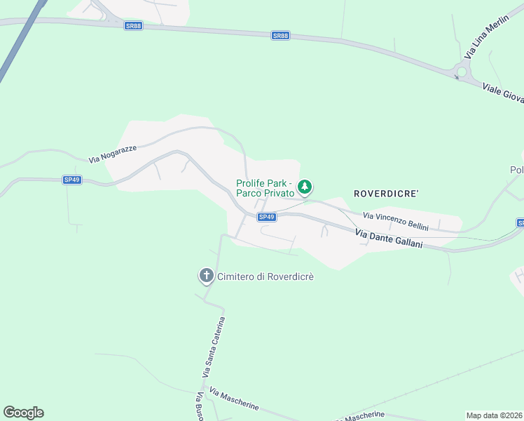 map of restaurants, bars, coffee shops, grocery stores, and more near 25 Via Ponte Santa Croce in Rovigo