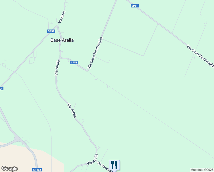 map of restaurants, bars, coffee shops, grocery stores, and more near 660 SP51 in Provincia di Rovigo