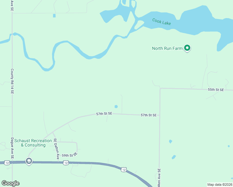 map of restaurants, bars, coffee shops, grocery stores, and more near 3744 57th Street Southeast in Delano