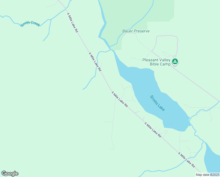 map of restaurants, bars, coffee shops, grocery stores, and more near 6 Mile Road in East Jordan