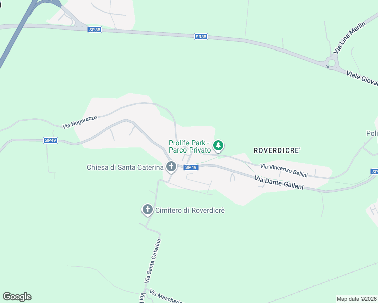 map of restaurants, bars, coffee shops, grocery stores, and more near 25 Via Ponte Santa Croce in Rovigo