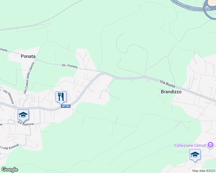 map of restaurants, bars, coffee shops, grocery stores, and more near 185 Via Rosta in Città Metropolitana di Torino