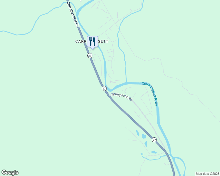 map of restaurants, bars, coffee shops, grocery stores, and more near 1029 Poplar Stream Road in Carrabassett Valley