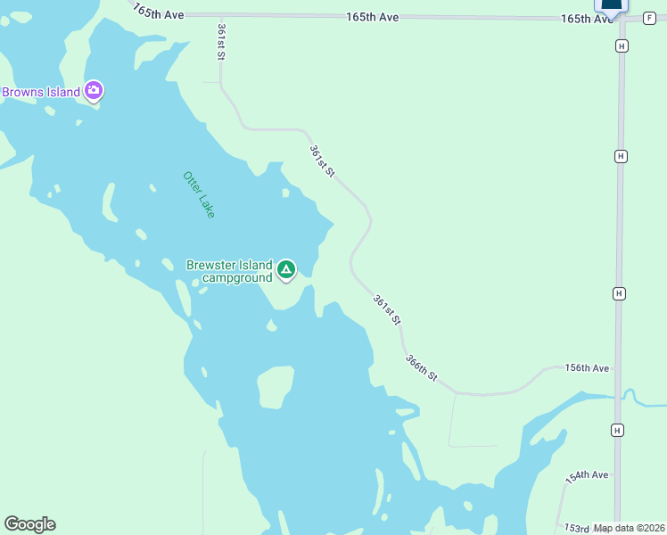 map of restaurants, bars, coffee shops, grocery stores, and more near 16110 361st Street in Stanley