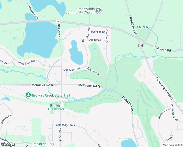 map of restaurants, bars, coffee shops, grocery stores, and more near 1880 Oak Glen Drive in Stillwater