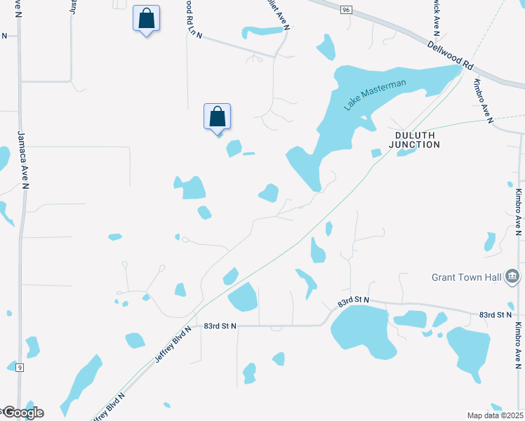 map of restaurants, bars, coffee shops, grocery stores, and more near 8590 Jewell Avenue North in Stillwater