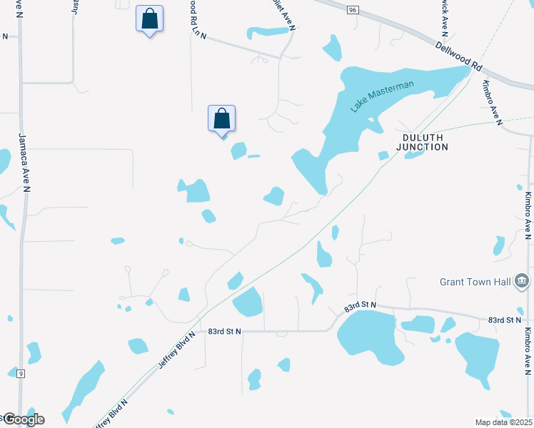map of restaurants, bars, coffee shops, grocery stores, and more near 8590 Jewel Avenue North in Stillwater