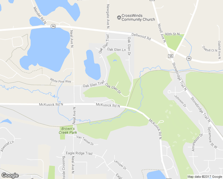 map of restaurants, bars, coffee shops, grocery stores, and more near 1880 Oak Glen Drive in Stillwater