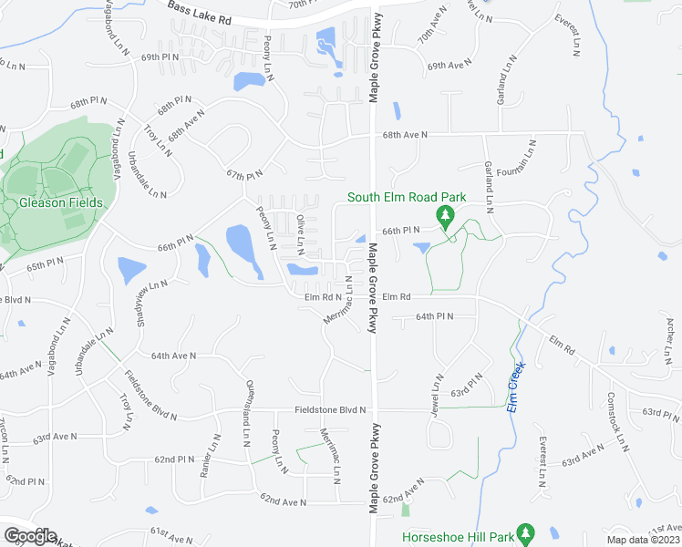 map of restaurants, bars, coffee shops, grocery stores, and more near 6553 Merrimac Lane North in Maple Grove