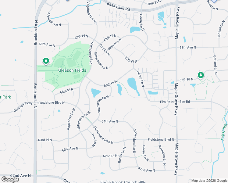 map of restaurants, bars, coffee shops, grocery stores, and more near 18243 65th Avenue North in Osseo