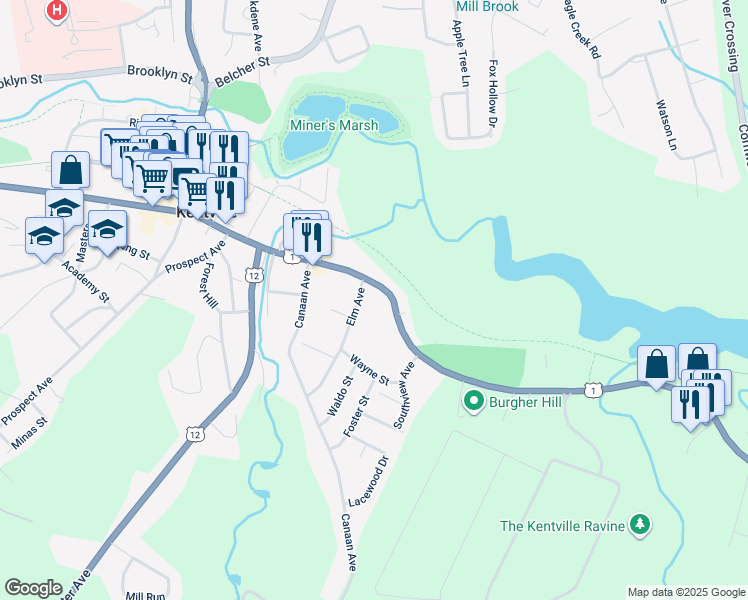 map of restaurants, bars, coffee shops, grocery stores, and more near 200 Main Street in Kentville