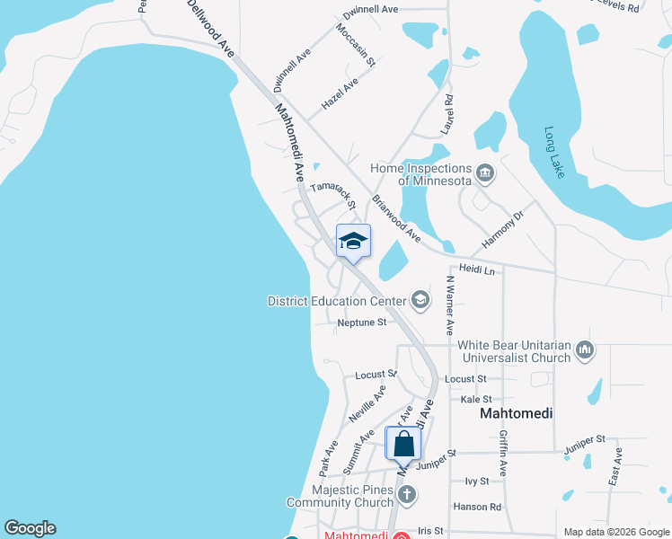 map of restaurants, bars, coffee shops, grocery stores, and more near 1614 Mahtomedi Avenue in Saint Paul