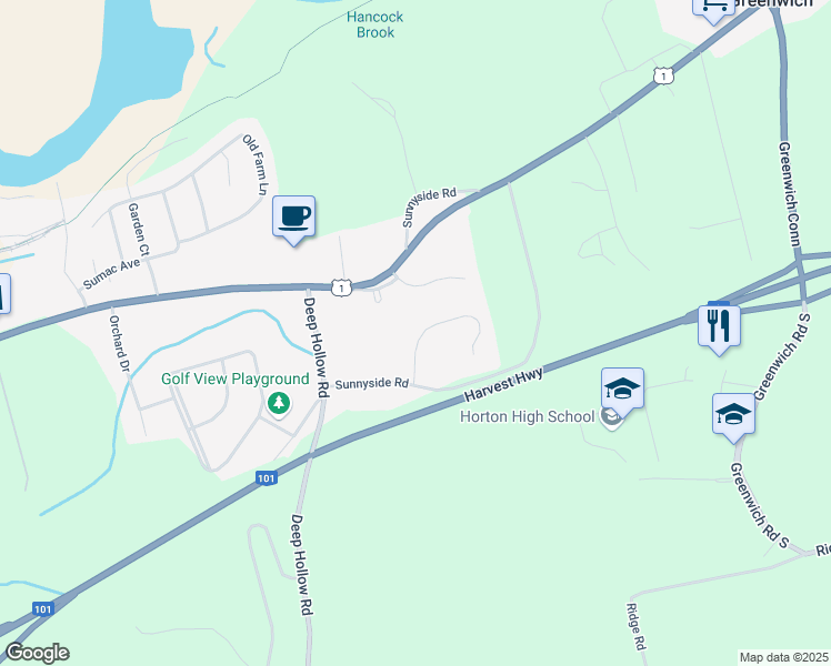map of restaurants, bars, coffee shops, grocery stores, and more near 41 Birch Drive in Wolfville
