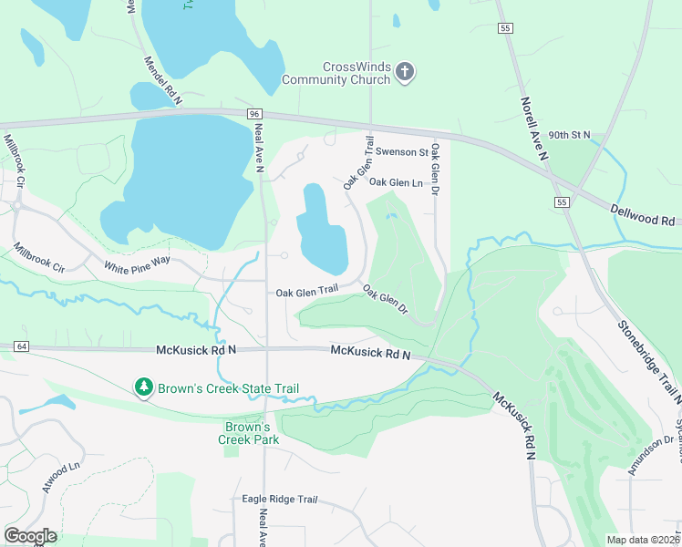 map of restaurants, bars, coffee shops, grocery stores, and more near 2010 Oak Glen Trail in Stillwater