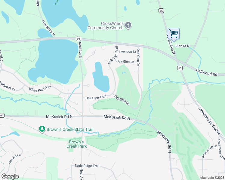 map of restaurants, bars, coffee shops, grocery stores, and more near 2010 Oak Glen Trail in Stillwater