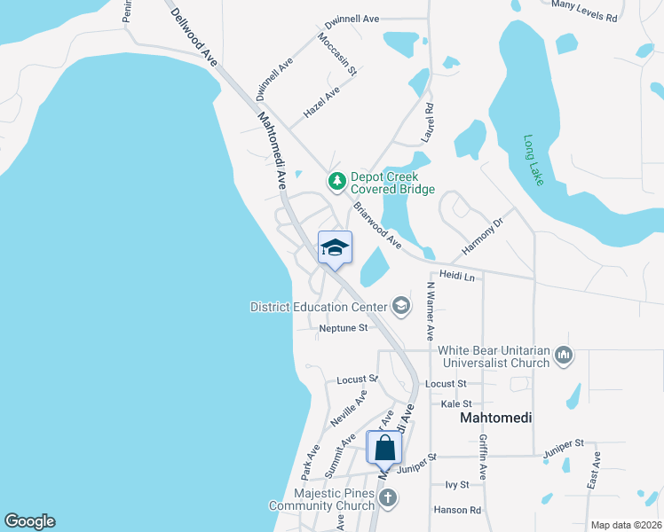 map of restaurants, bars, coffee shops, grocery stores, and more near 1614 Mahtomedi Avenue in Saint Paul