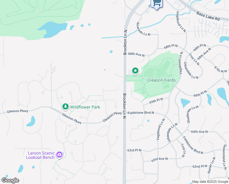 map of restaurants, bars, coffee shops, grocery stores, and more near 19143 66th Avenue North in Corcoran