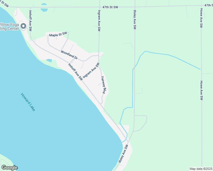 map of restaurants, bars, coffee shops, grocery stores, and more near 1020 Fairway Boulevard in Howard Lake