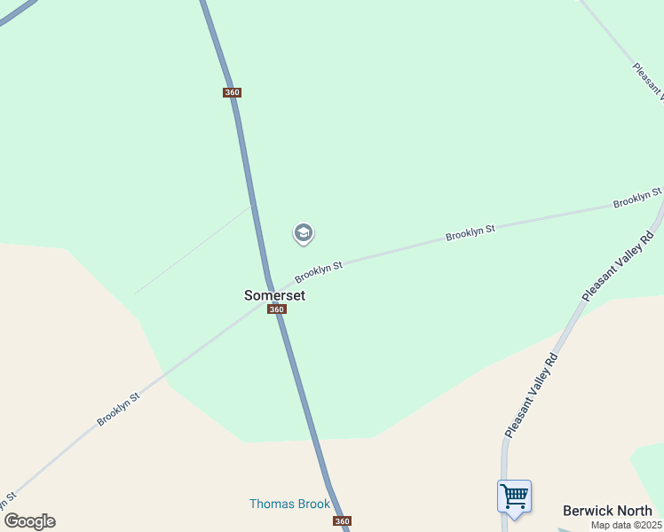 map of restaurants, bars, coffee shops, grocery stores, and more near 4339 Brooklyn Street in Berwick