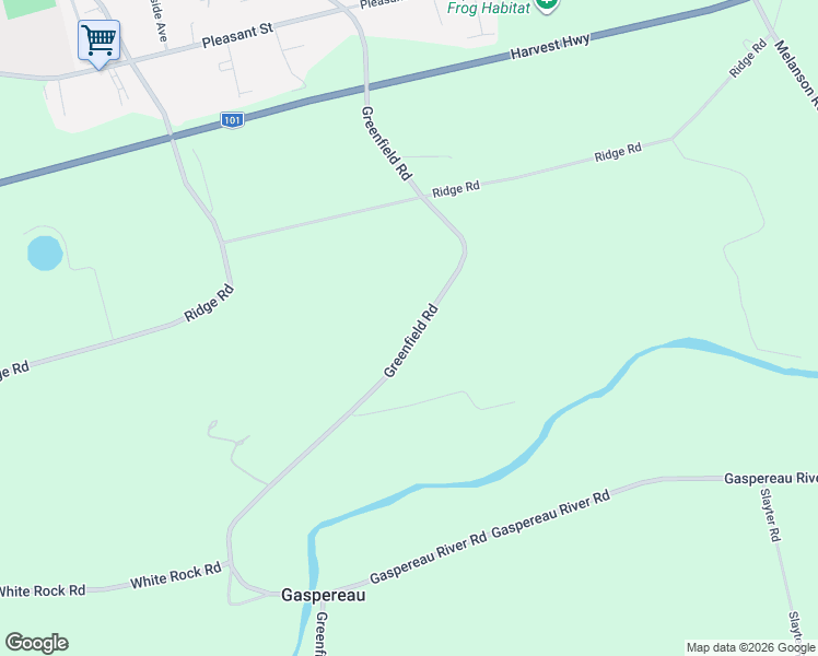 map of restaurants, bars, coffee shops, grocery stores, and more near 3135 Greenfield Road in Wolfville