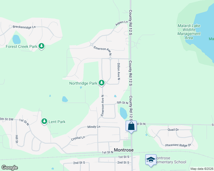 map of restaurants, bars, coffee shops, grocery stores, and more near 528 Emerson Avenue North in Montrose