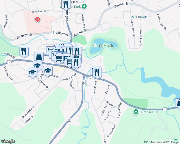 map of restaurants, bars, coffee shops, grocery stores, and more near 57 Crescent Avenue in Kentville