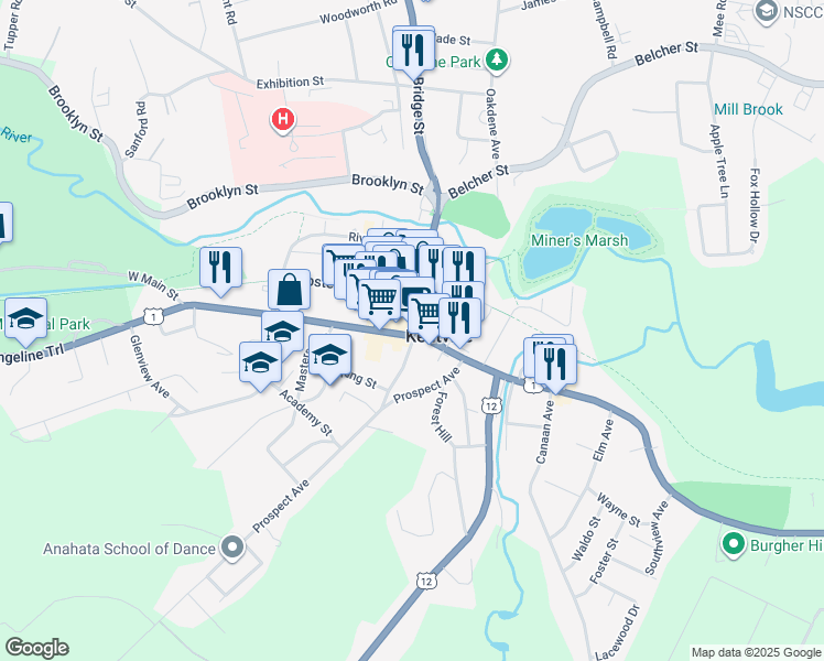 map of restaurants, bars, coffee shops, grocery stores, and more near 373 Main Street in Kentville