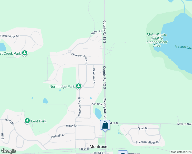map of restaurants, bars, coffee shops, grocery stores, and more near 613 Dillon Avenue North in Montrose