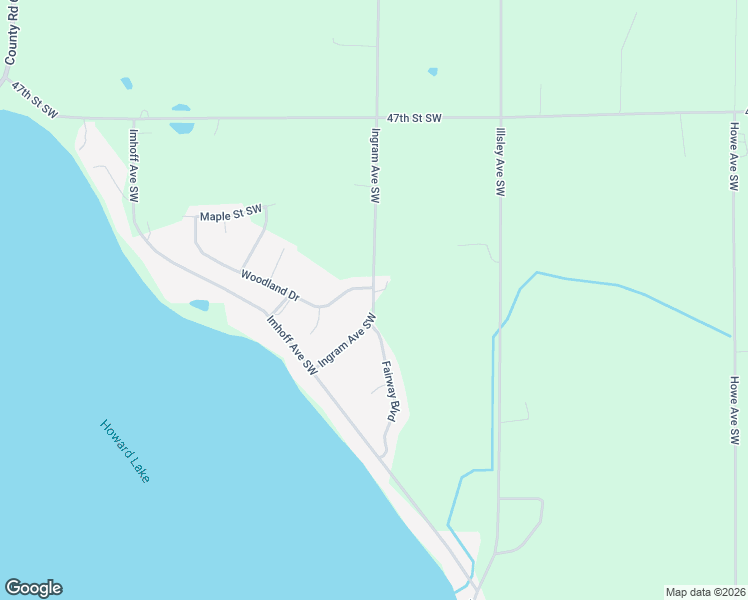 map of restaurants, bars, coffee shops, grocery stores, and more near 5079 Ingram Avenue Southwest in Howard Lake