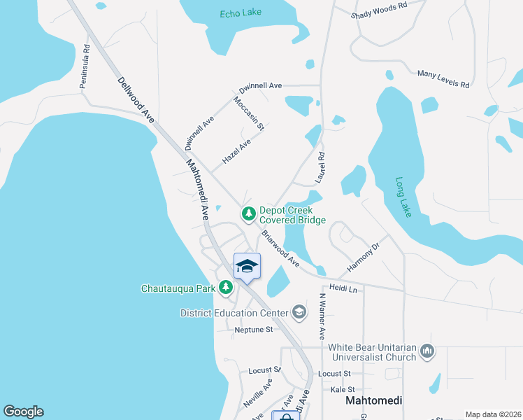 map of restaurants, bars, coffee shops, grocery stores, and more near 215 Quail Street in Mahtomedi