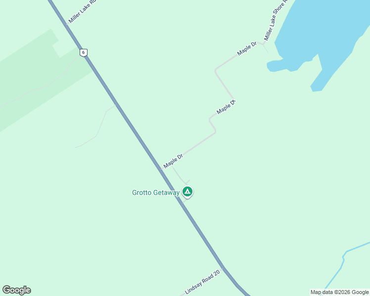 map of restaurants, bars, coffee shops, grocery stores, and more near 23 Maple Drive in Miller Lake