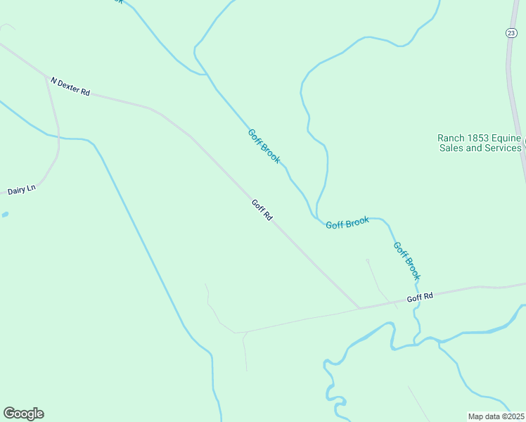 map of restaurants, bars, coffee shops, grocery stores, and more near Goff Road in Sangerville