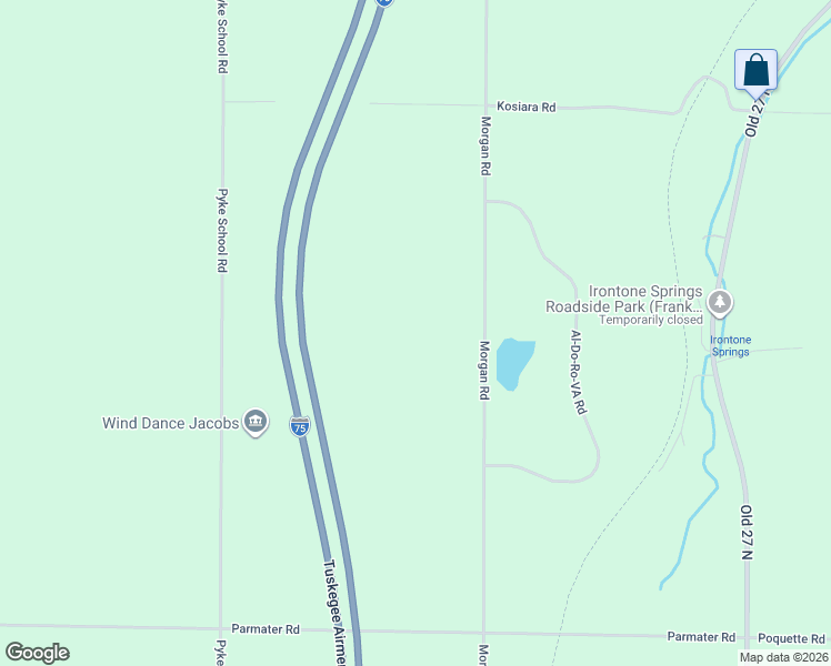 map of restaurants, bars, coffee shops, grocery stores, and more near 3434 Morgan Road in Gaylord