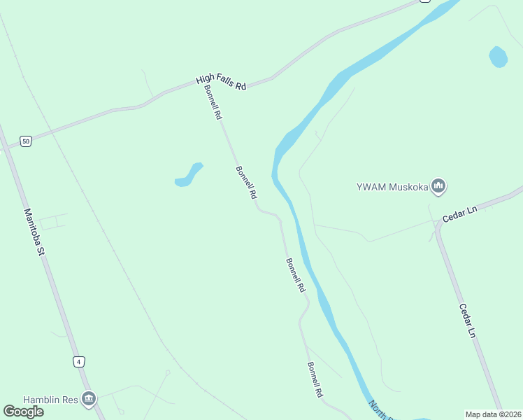 map of restaurants, bars, coffee shops, grocery stores, and more near 191 Bonnell Road in Bracebridge