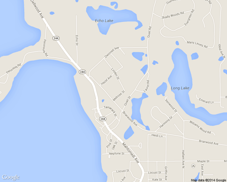 map of restaurants, bars, coffee shops, grocery stores, and more near Grant St in Mahtomedi