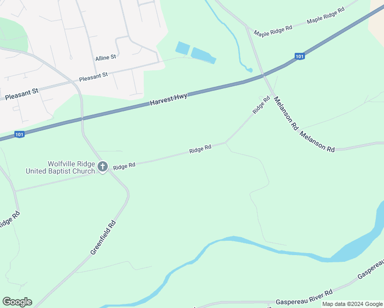 map of restaurants, bars, coffee shops, grocery stores, and more near 1468 Ridge Road in Wolfville