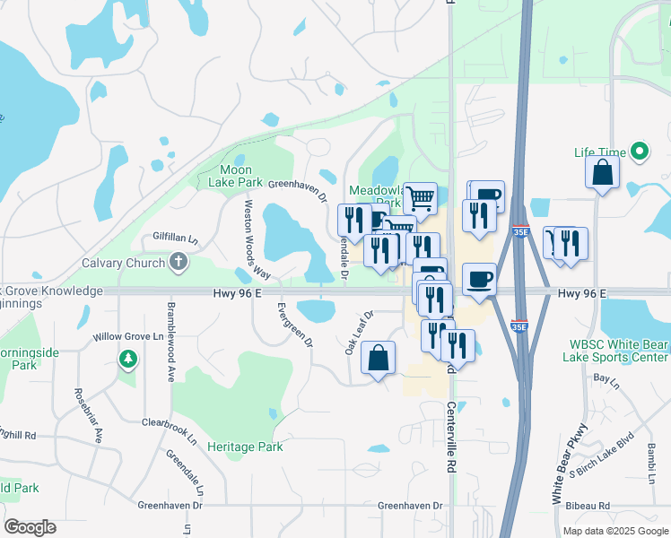 map of restaurants, bars, coffee shops, grocery stores, and more near 4503 Allendale Drive in Saint Paul