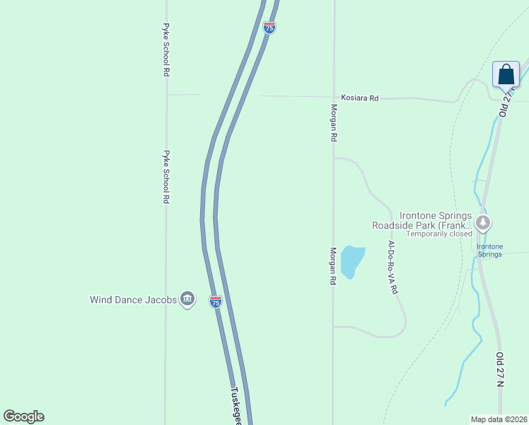 map of restaurants, bars, coffee shops, grocery stores, and more near 3434 Morgan Road in Gaylord