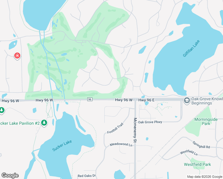 map of restaurants, bars, coffee shops, grocery stores, and more near 6 Swallow Lane in North Oaks