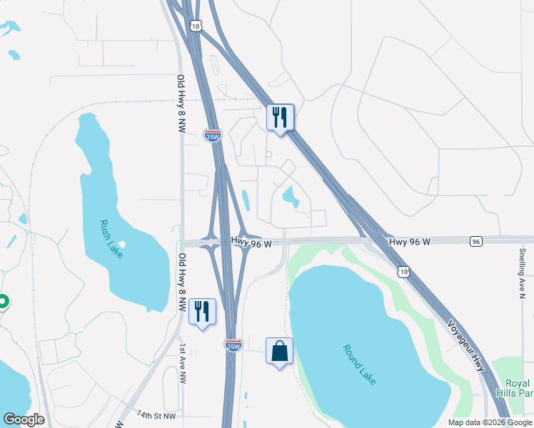 map of restaurants, bars, coffee shops, grocery stores, and more near 4593 Lisa Lane in Saint Paul