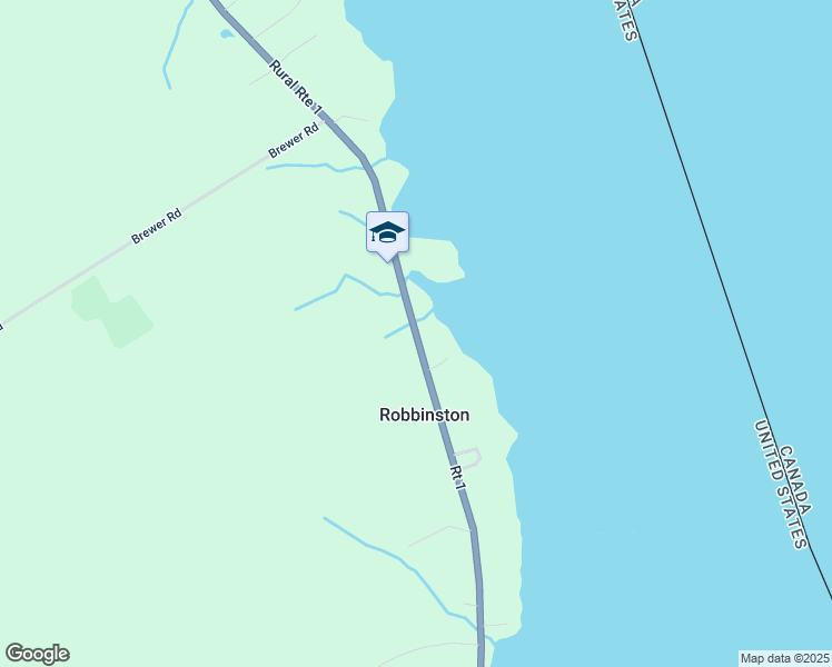 map of restaurants, bars, coffee shops, grocery stores, and more near U.S. 1 in Robbinston