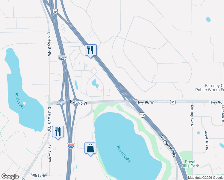 map of restaurants, bars, coffee shops, grocery stores, and more near 4610 Prior Avenue in New Brighton