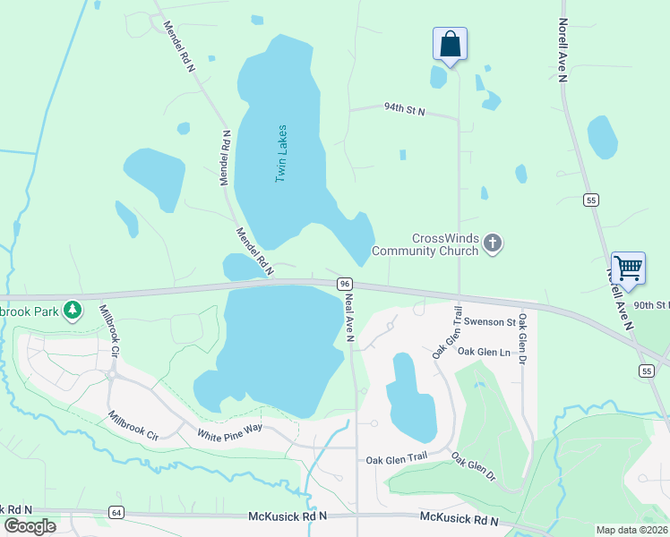 map of restaurants, bars, coffee shops, grocery stores, and more near 12868 Dellwood Road in Stillwater