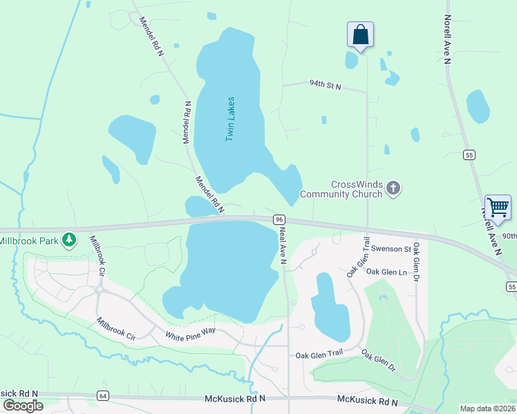 map of restaurants, bars, coffee shops, grocery stores, and more near 12868 Dellwood Road in Stillwater