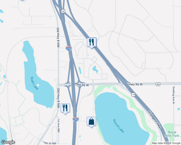 map of restaurants, bars, coffee shops, grocery stores, and more near 4593 Lisa Lane in Saint Paul