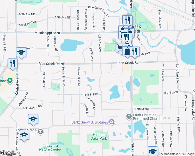 map of restaurants, bars, coffee shops, grocery stores, and more near 1925 Serendipity Court in New Brighton