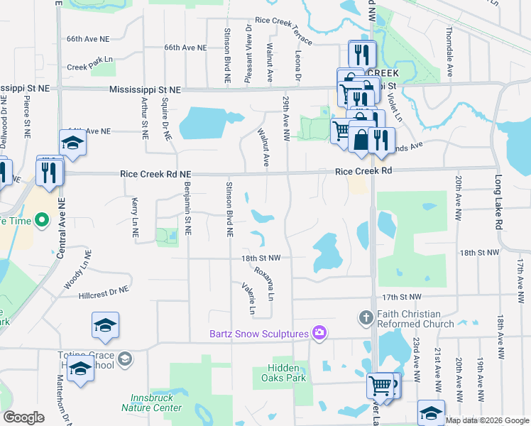 map of restaurants, bars, coffee shops, grocery stores, and more near 1925 Serendipity Court in New Brighton