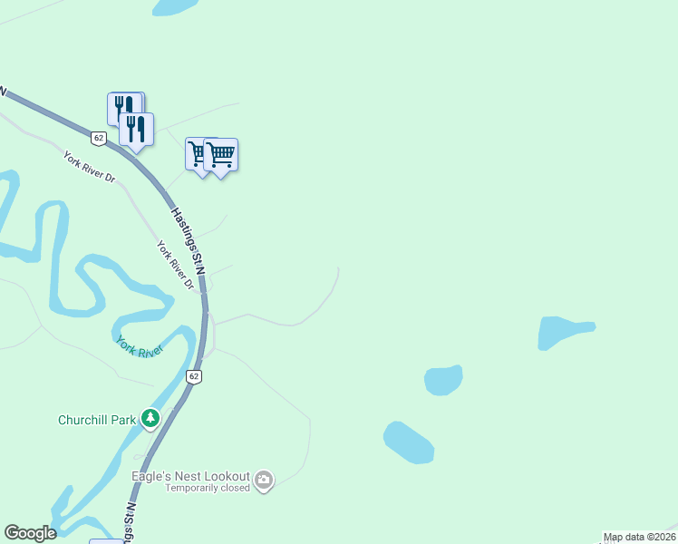 map of restaurants, bars, coffee shops, grocery stores, and more near 118 Moore Lane in Bancroft